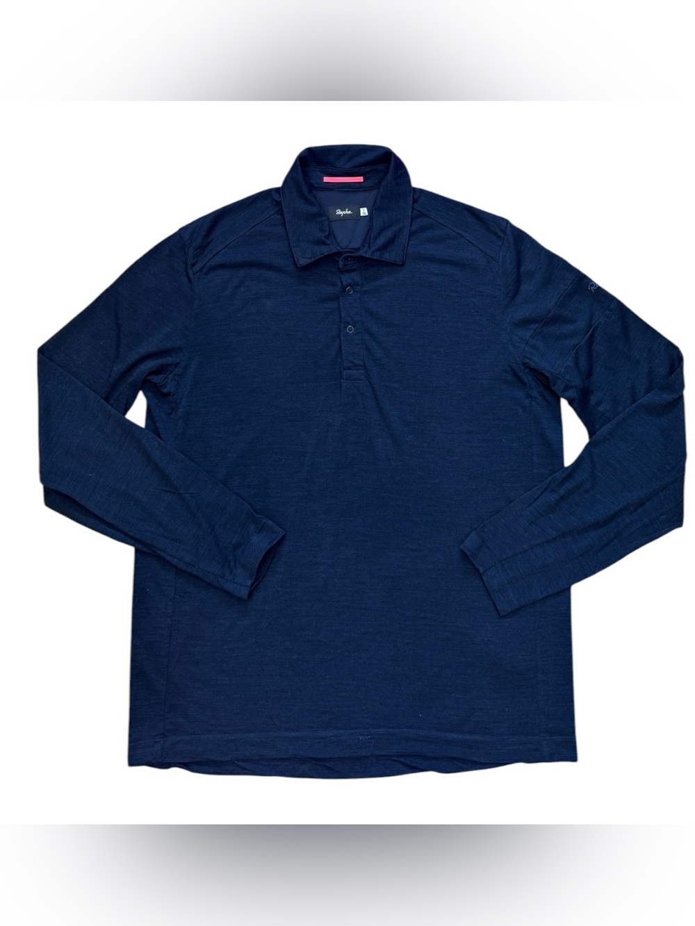 Rapha Men’s Pullover Long Sleeve Merino Wool Shirts Navy Blue Size Large